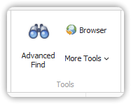Advanced Find in the Tools command group