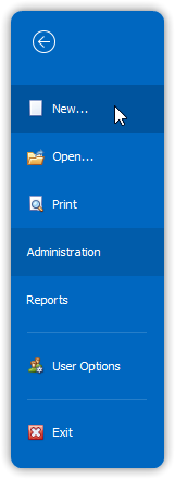 The application menu